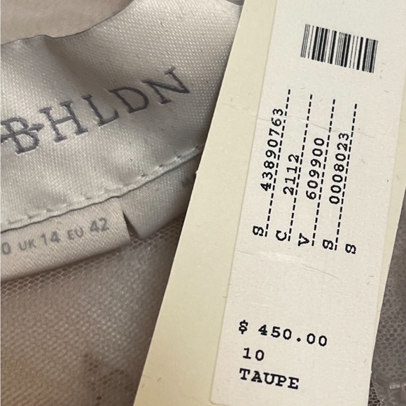 BHLDN Beautiful Taupe Sequined Dress. NWT size 10 - Picture 9 of 11